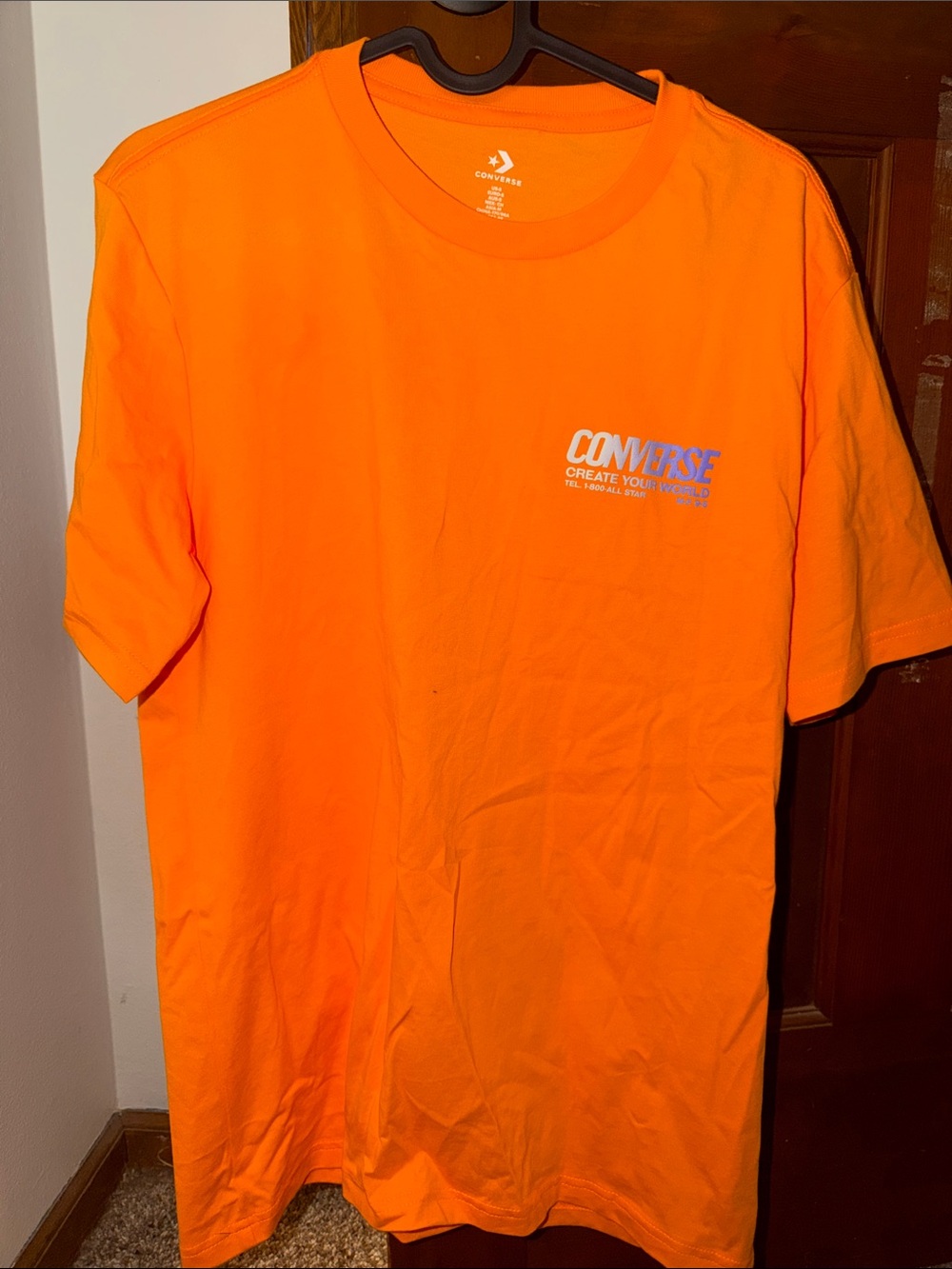 Converse Men’s Bright Orange Short Sleeve Logo Tee